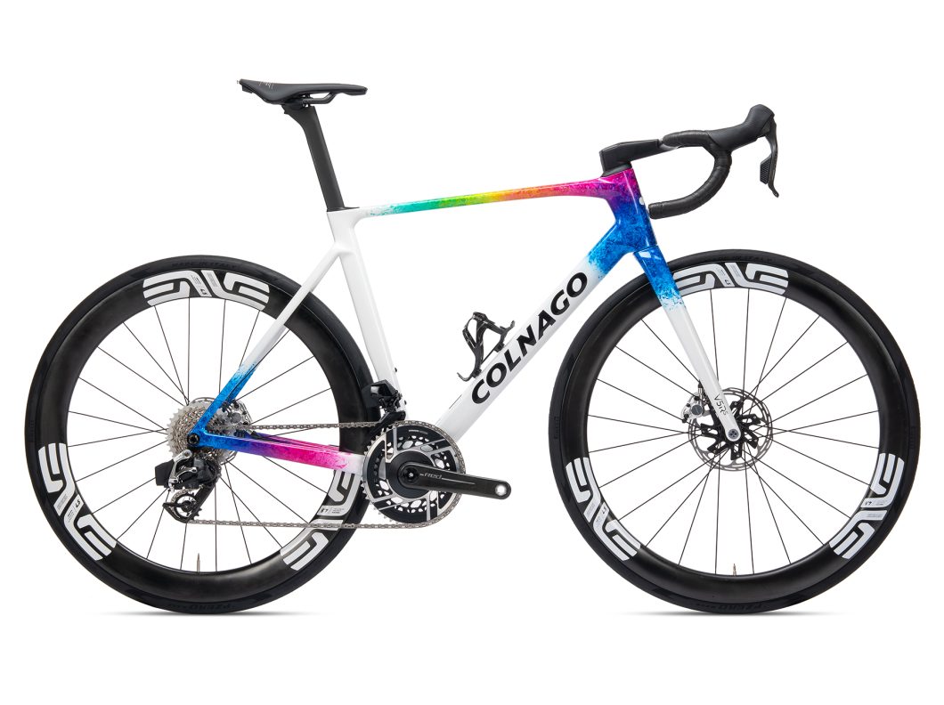 シマノ鈴鹿ロード COLNAGO展示車体　コルナゴ　ロードバイク　V5Rs Dura Ace Di2　Size：455S / Color：STNT [ White Rainbow ]